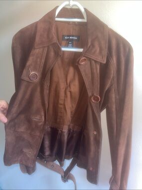 Club Monaco Brown Suede Trench Coat